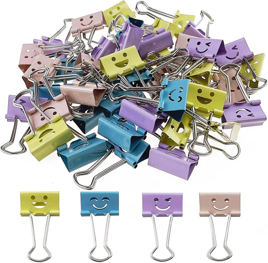 Cute Binder Clips(1 inch/25mm), 48Pcs, Colored Binder Clips, Binder Clips Medium Size, Color Binder Clips, Clips, Paper Clips, Binder Clip, Clips for Paperwork, Office Clips