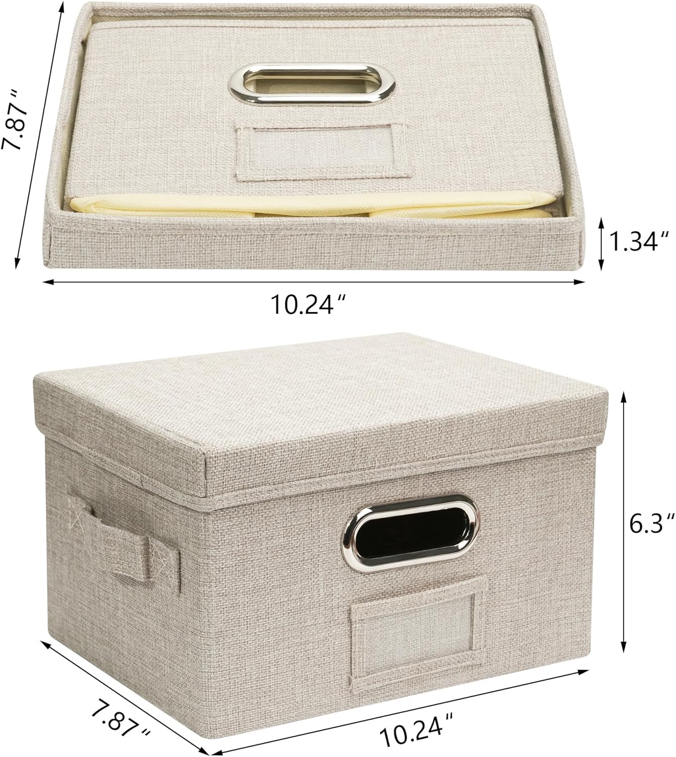 Greeting Card Organizer and Storage Box with 20 Pcs Adjustable Dividers, Storing Cards with 84 Pcs Labels Perfect for Storing Greeting Cards, Envelopes, Photos 1 Pack Beige