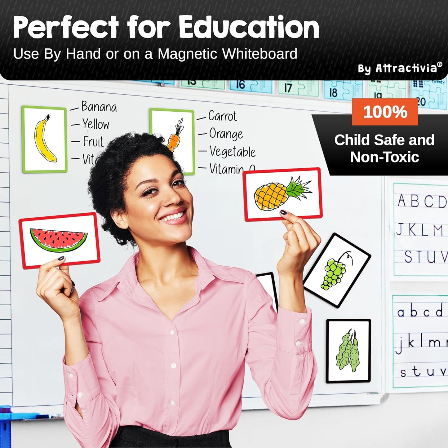 Dry Erase Magnetic Labels 5.6 x 3.7 in, Color Borders, Large Dry Erase Magnets, 36-Pack, Erasable Write-On All-Purpose Labels, for Office, Kanban Boards, Education, Home, Whiteboard