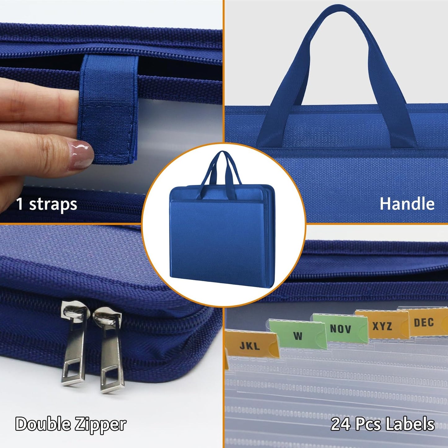 File Organizer Fireproof Expanding Accordion File Folder with Zipper Labels13 Pockets Document Organizer Holder Storage Box Bag for Business Office Receipt Home Travel