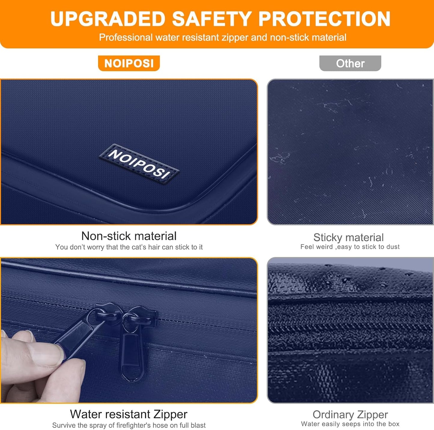 Document Organizer with 5200℉ Heat Insulated, 16.1"x11.4"x4.3" Waterproof and Fireproof Document Box with Lock, Home Strong Fireproof Safe Storage Box for Legal Size Documents and File，Blue