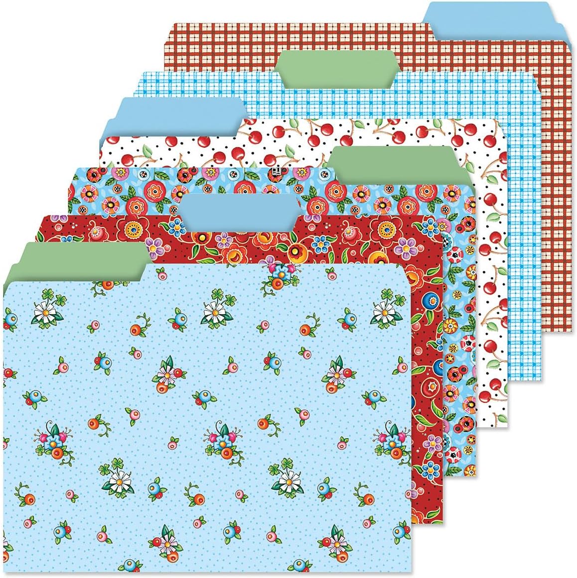 Current Mary Engelbreit File Folders Value Pack - Bulk Set of 24, 6 Pretty Decorative Designs, 1/3 Cut Tabs, Heavy-Duty Paper Stock, Office Supplies for Home & Work, 9-½” x 11-¾” Letter Size