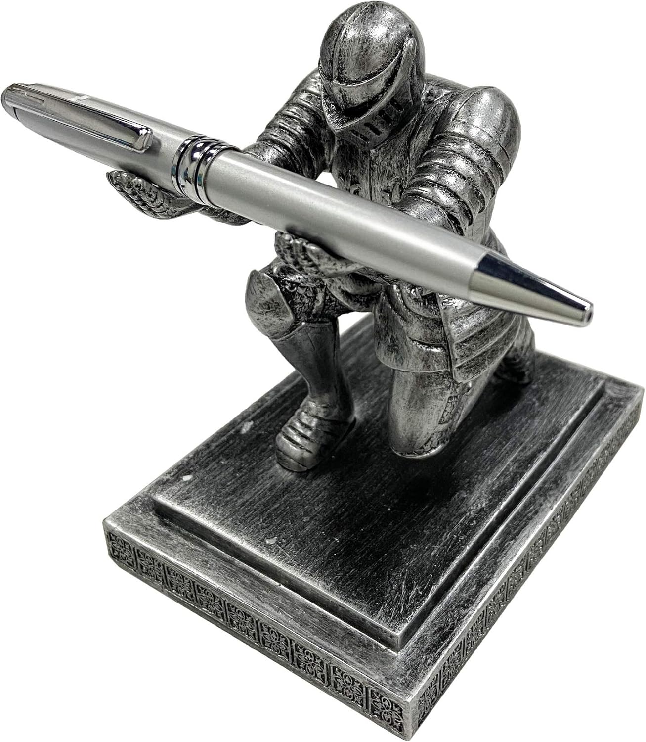 Executive Knight Pen Holder with a Pen Personalized Desk Accessories Decor Home Office Cool Pen Stand Iron