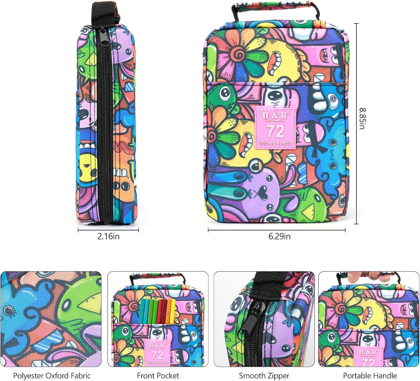 H & B Art Supplies, 72Pack Drawing Supplies for Adults, Drawing Kit with Coloring Book, Oil-Based Colored Pencils for Artists