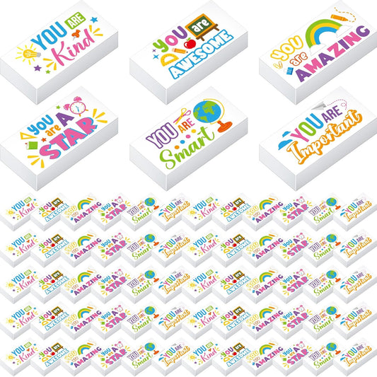 180 Pcs Inspirational Erasers for Kids Christian Pencil Erasers Bulk, Back-to-School Gifts Motivational and Cute Supplies for Students Classrooms, Drawing(White,Inspirational)