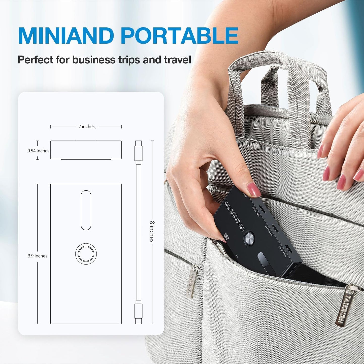 10Gbps USB C Hub, 6 Ports USB C Splitter, USB C to USB C Hub for PC, Laptop, MacBook Pro/Air, iMac, Surface Pro, Chromebook, Etc(HUB ONLY, Not Support Charging/Monitor)