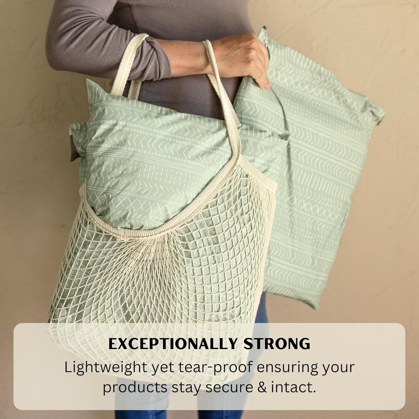 Poly Mailers 14.5x19 Inch 50 Pack Extra-Large Shipping Bags | Strong Thick Mailing Envelopes | Self- Adhesive | Waterproof & Tear Proof | Small Business Packaging for Clothing - Boho Sage Green