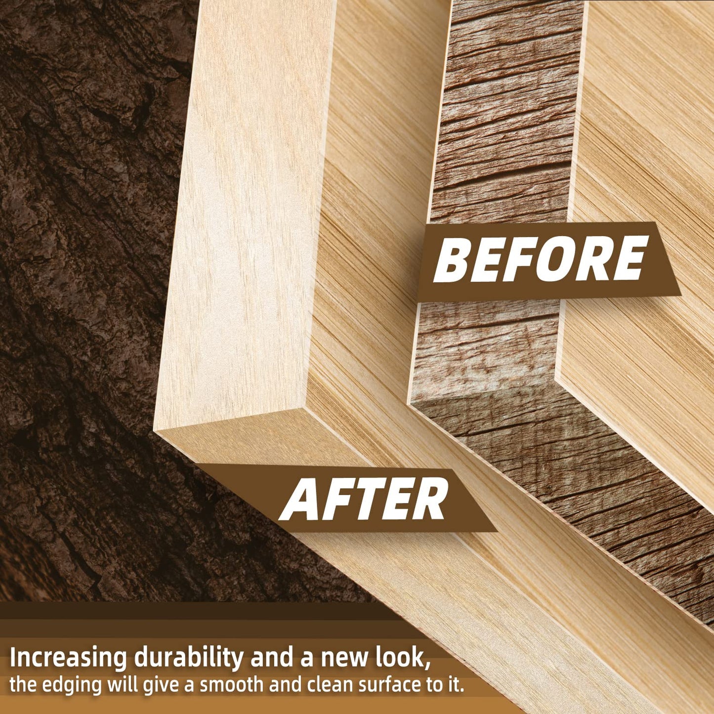 GSCIT Club Birch Edge Banding, 1 inch x 50ft roll of Veneer Edge Banding Preglued Flexible, Real Wood Tape Banding