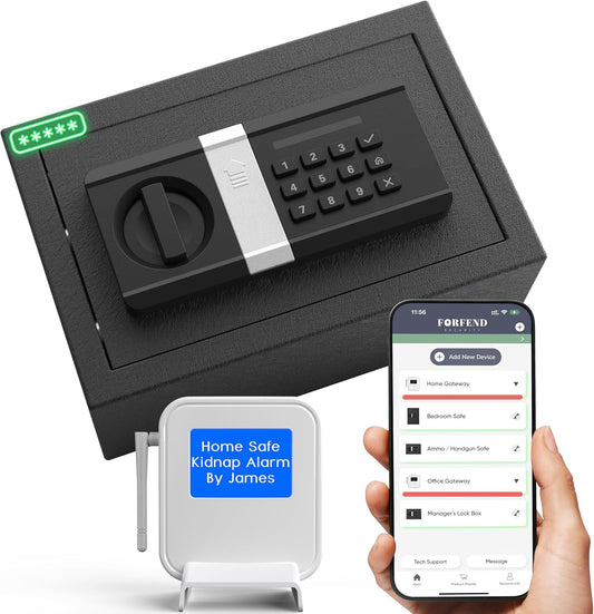 FORFEND Smart Home Safe | WiFi Safebox App Lock/Alarm | Voice Command, Kidnap Alarm, Tamper Detect, Frozen Mode, Sub Account| Digital Safes Anti Theft