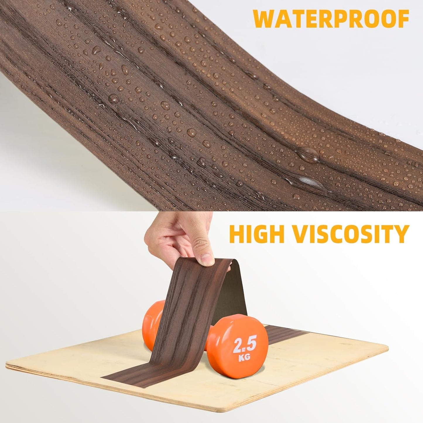 GSCIT Club Wood Grain Repair Tape, 2.4 inch X 250ft Self Adhesive Natural Walnut Grain Repair Patch for Tables, Chairs, Baseboards, Doors, Windows, Floors, Handicraft DIY.