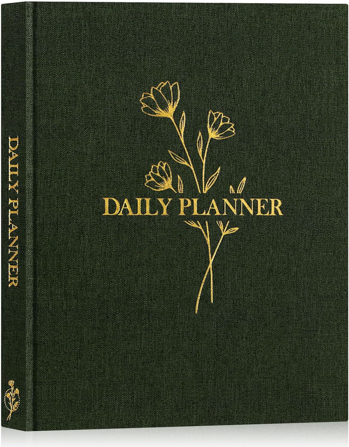 Lanpn Undated Daily Planner Hourly Schedule Notebook, 196 Pages 2 Page per Day To Do List Notebook Notepad Appointment Work Planner, Hardcover Daily Journal Organizer Book For Women 7.7" x 9.3" Green