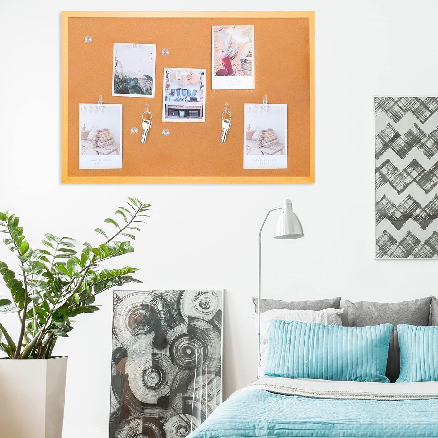 200 Pieces Push Pins Set, 5 Types Clear Thumb Tacks Push Pins for Wall Cork Board Bulletin Boards with Storage Box