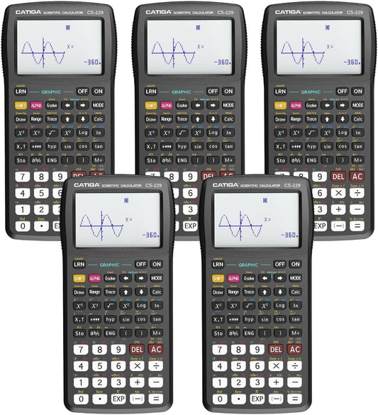 CATIGA CS229 Scientific Calculator with Graphics Functions, Multiple Modes with Intuitive User Interface for Beginners and Advanced Courses, 5 Pack