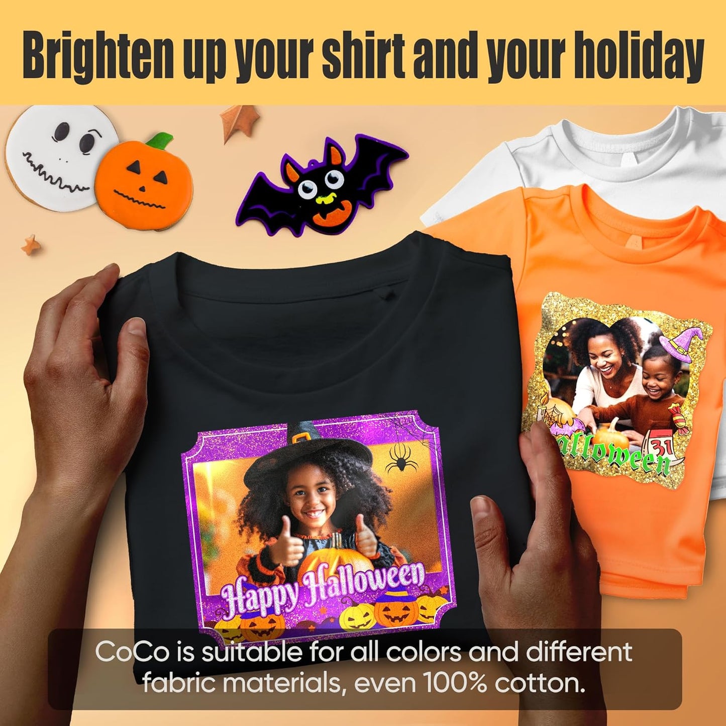 TransOurDream Tru-Sublimation Blanks CoCo Sets, Silky Fabric 10 Sheets for Cotton, Light/Dark Fabrics and Sublimation Paper 130g 30 Sheets 8.5x11’’