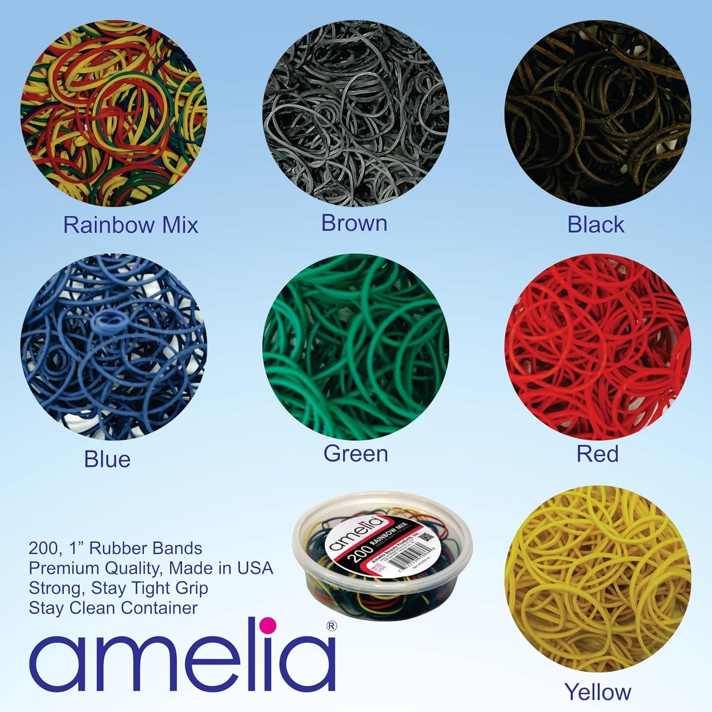 200, Jumbo Size, Green Color, US Made Rubber Bands for Pony Tails and Braids