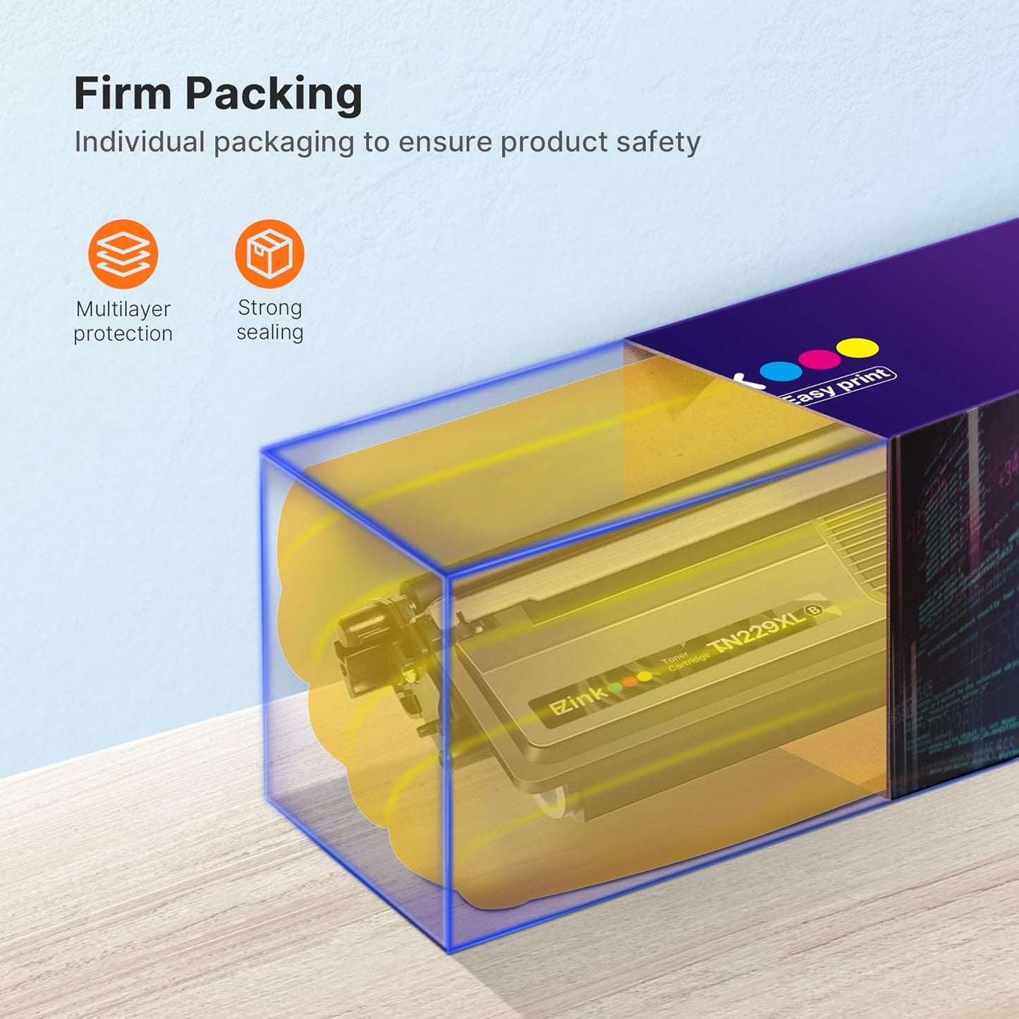 E-Z Ink Compatible TN229XL Toner Cartridges Replacement for Brother TN229XL TN-229XL TN229 XL to use with MFC-L3720CDW MFC-L3780CDW HL-L3220CDW HL-L3280CDW HL-L3300CDW Printer (TN229XLBK/C/M/Y-4 Pack)