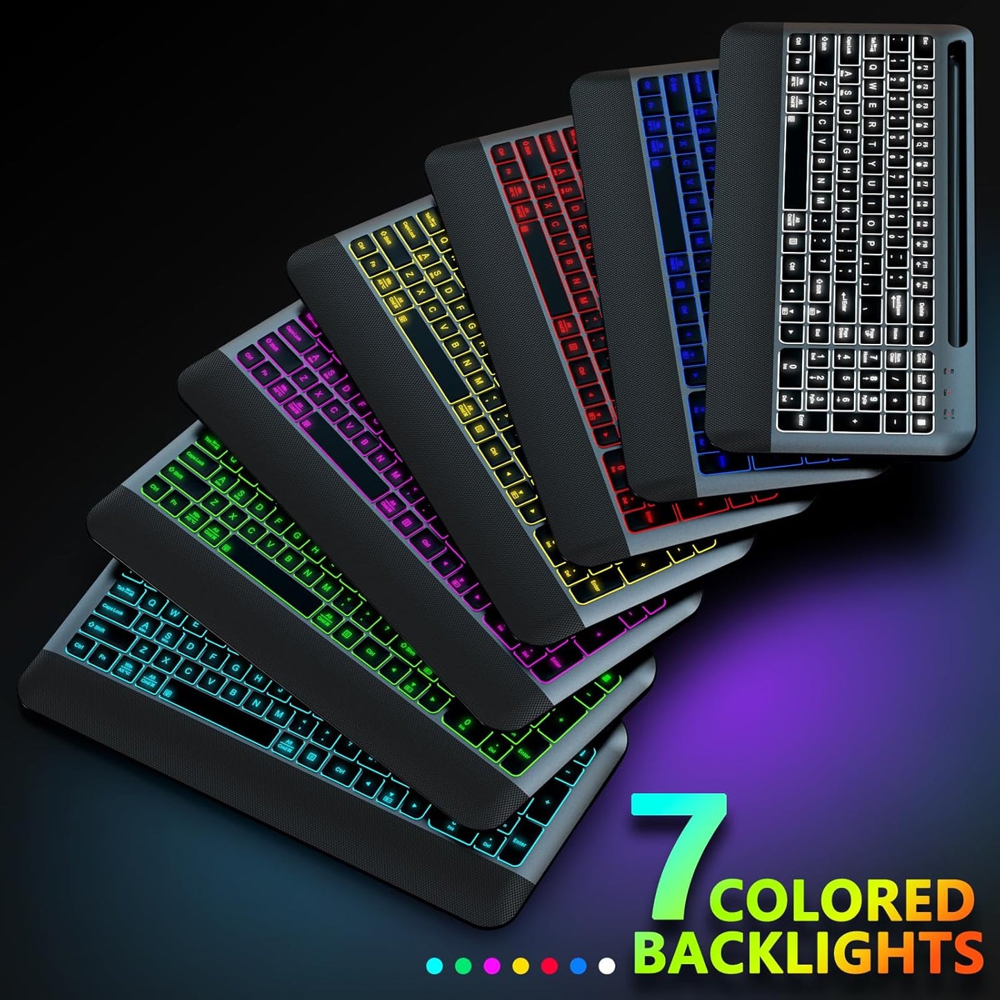 JOYACCESS Wireless Keyboard and Mouse Combo Backlit - Compact Quiet Keyboard with RGB Mouse, Rechargeable, Portable Cordless Keyboard Mouse Set for Mac, Windows, Laptop (Space Gray)