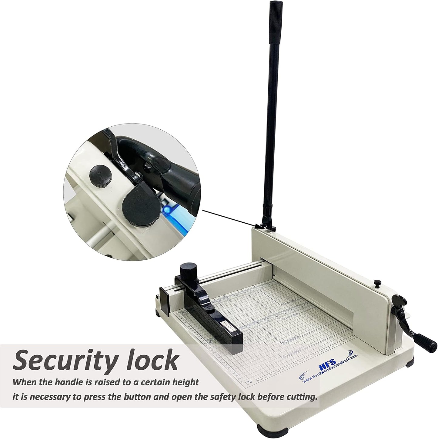 HFS(R) Heavy Duty Guillotine Paper Cutter 400 Sheet Capacity | Solid Steel Construction (A4-12'' Paper Cutter)