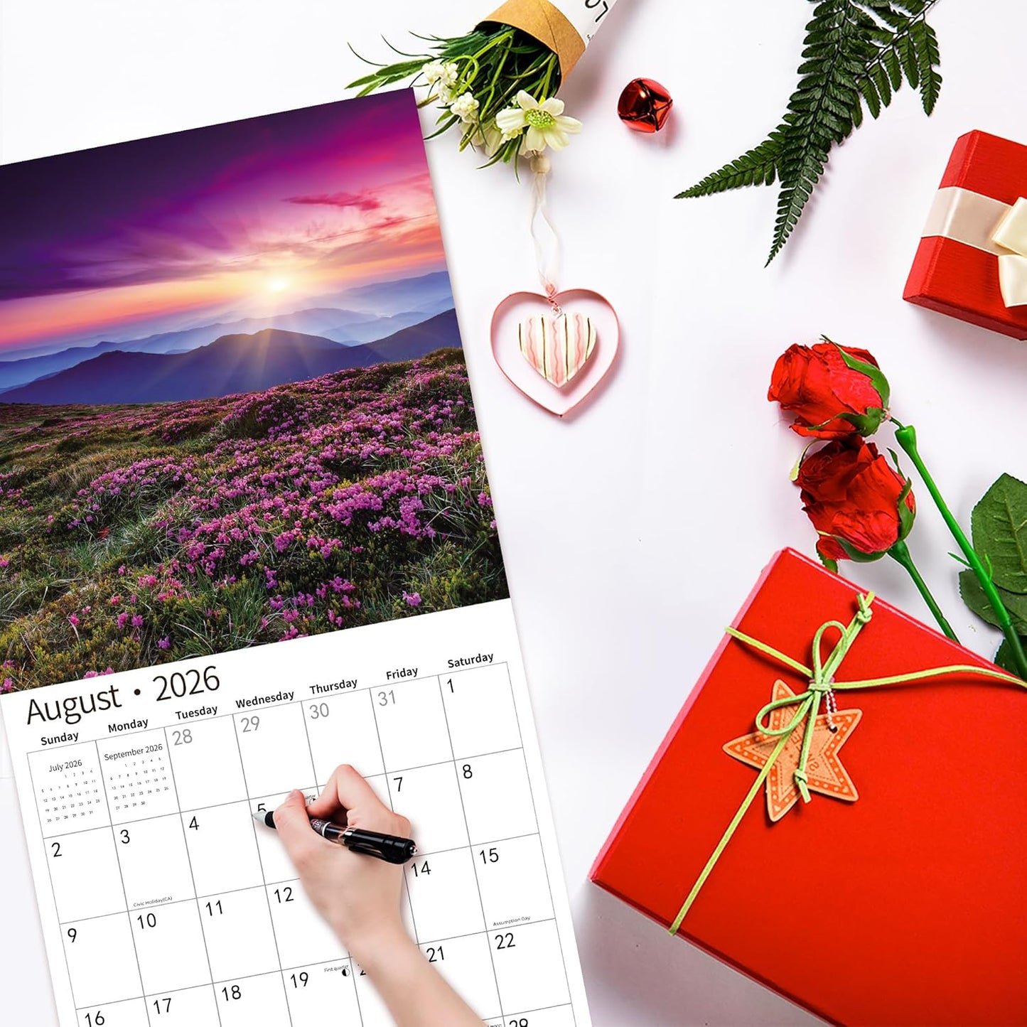 2026 Wall Calendar,Calendar 2026, July 2025 - December 2026, Wall Calendar Brilliant Seasons, 12" x 24" Opened,Full Page Months Thick & Sturdy Paper for Gift Perfect Calendar Organizing & Planning