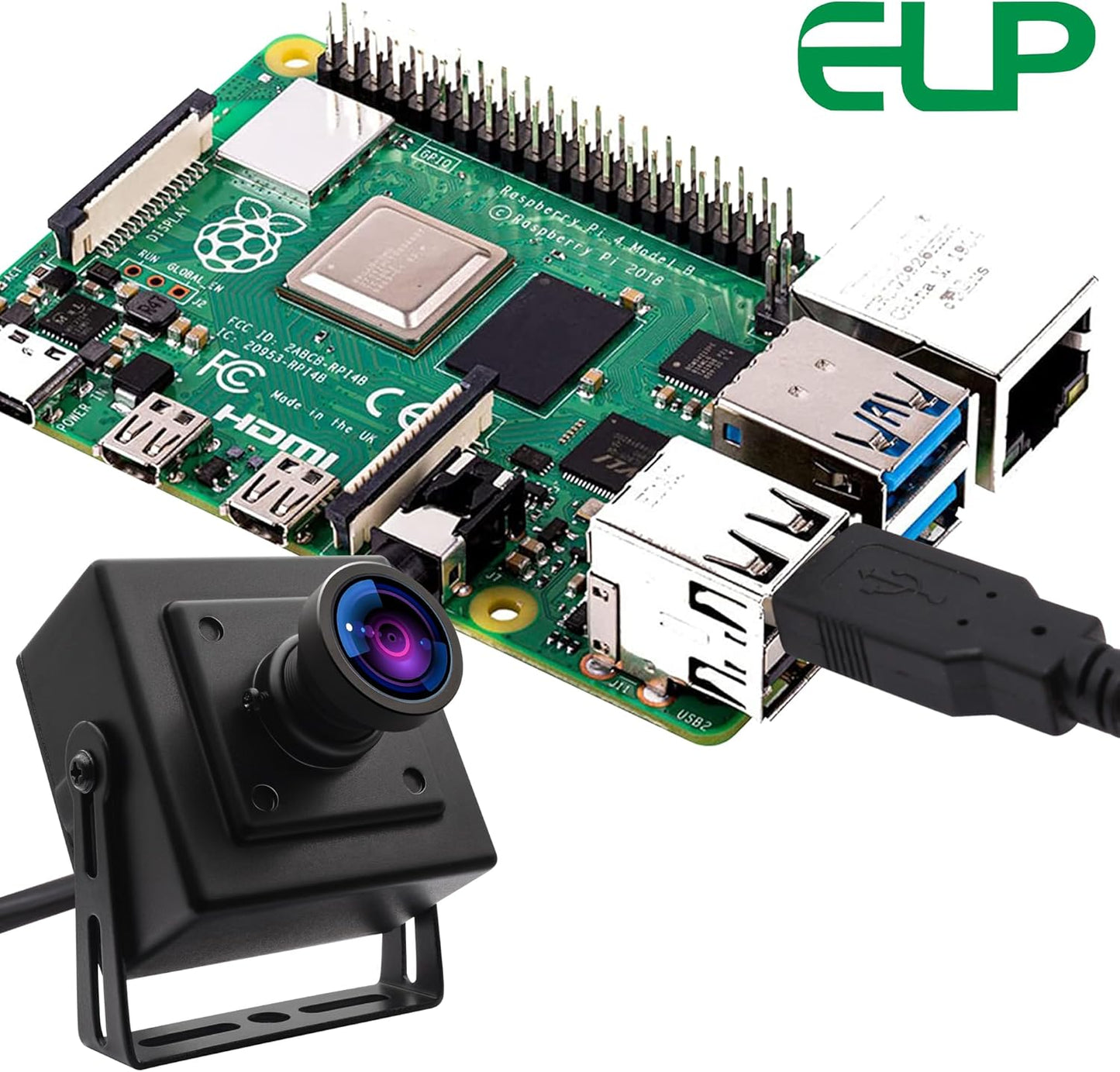 ELP Global Shutter USB Camera - Wide Angle Webcam for Computer & Laser Engraver - 1080P, 90fps, 120 Low Distortion Lens