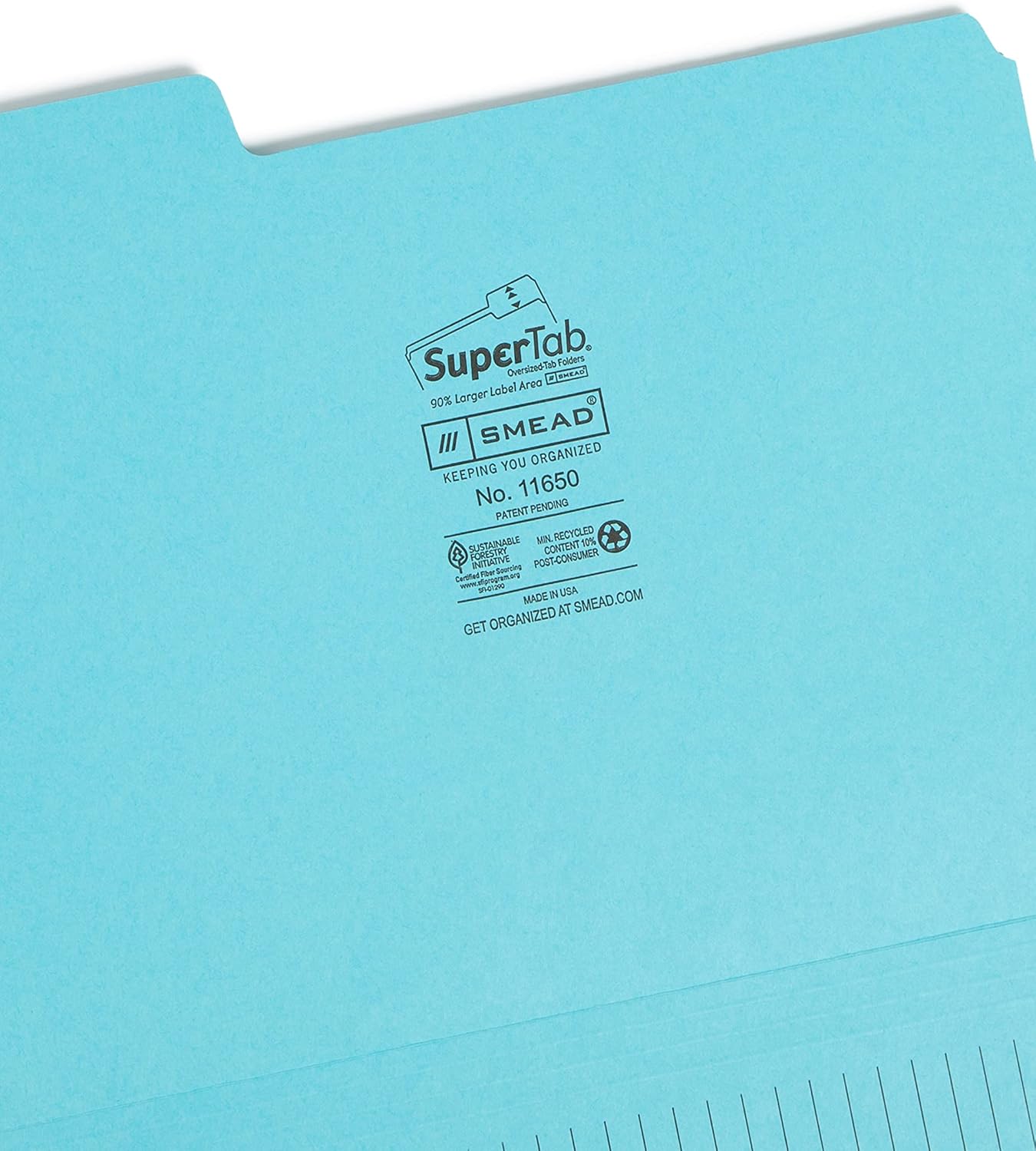 Smead SuperTab Notes Folder, Oversized 1/3-Cut Tab, Letter Size, Assorted Colors, 12 per Pack (11650)