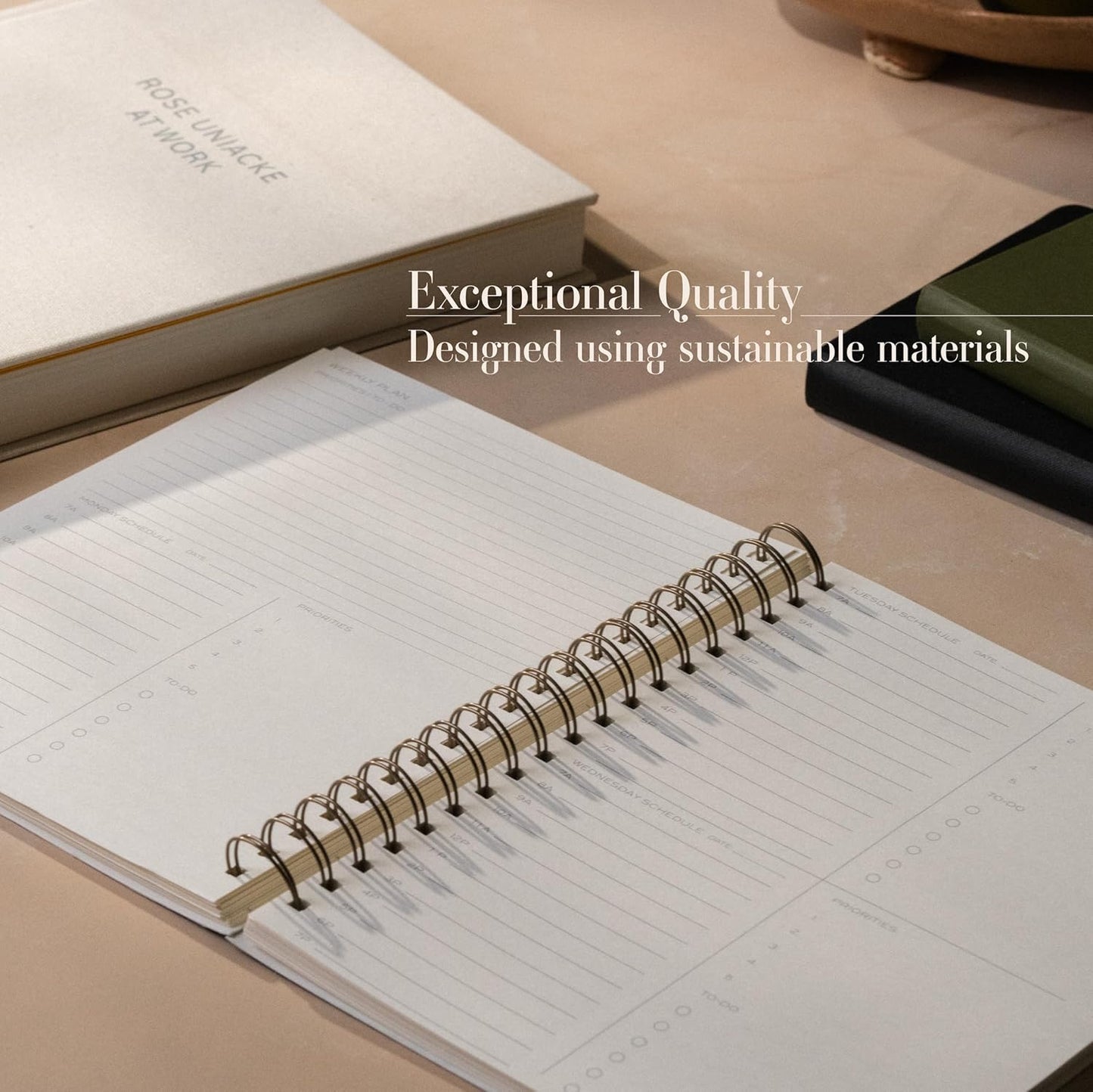 Anecdote Planner 2025 (8.5" x 10") Spiral Yearly Planner - 2025 Planner Weekly and Daily - Features a Library Buckram Cover, Brass and A4 Size Bleed-Resistant Paper - Organize All 52 Weeks. Start Anytime – Blossom