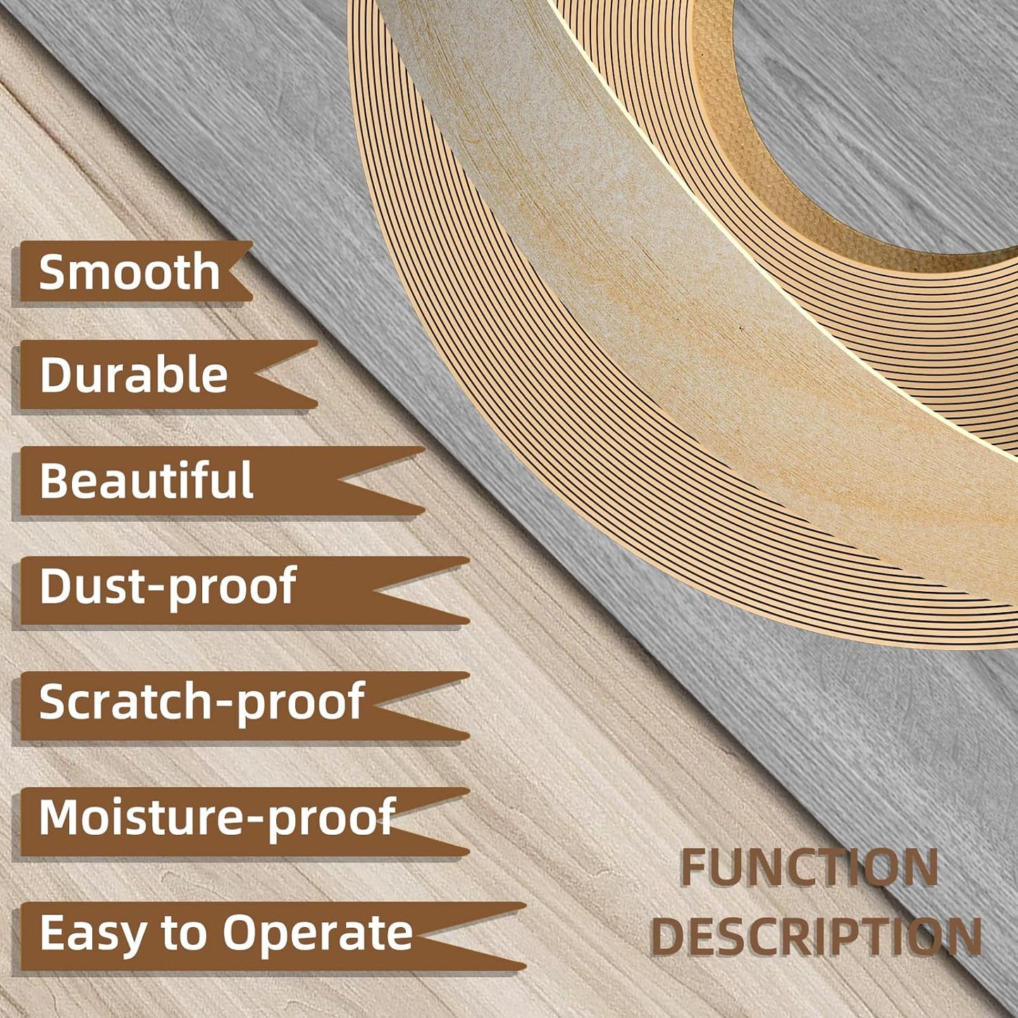 GSCIT Club Birch Edge Banding, 1 inch x 100ft roll of Veneer Edge Banding Preglued Flexible, Real Wood Tape Banding