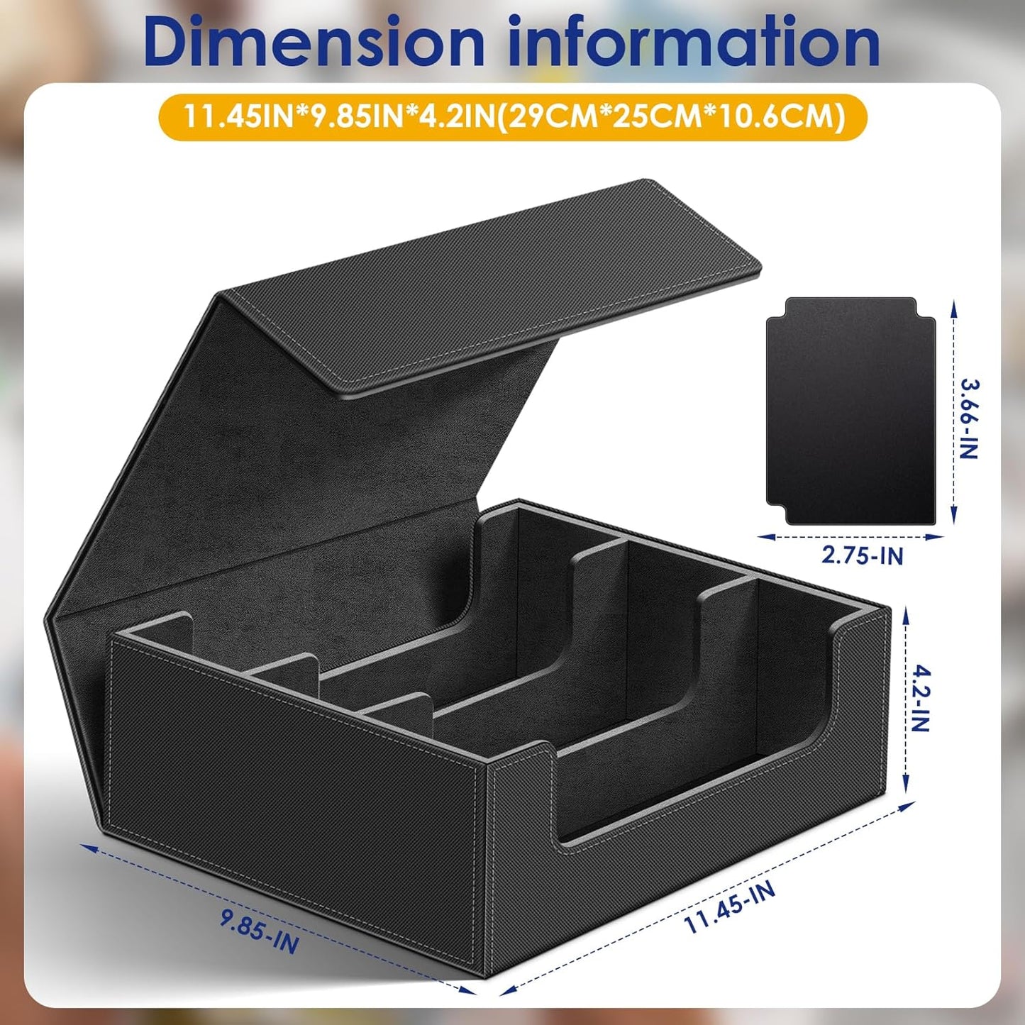 Homthy 1800+ Card Deck Case for Trading Cards, Leather Magnetic Closure Commander Card Storage Box Magic Card Protectors Fit for MTG TCG and Sport Cards