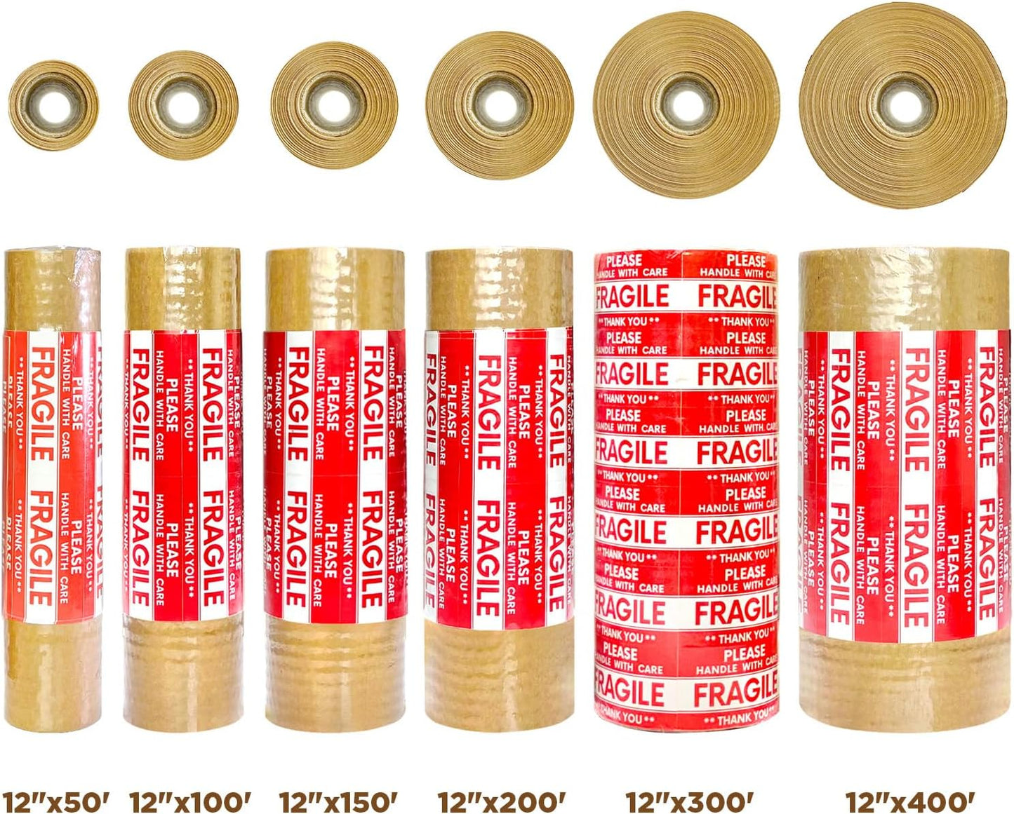 Honeycomb Packing Paper, 12"x50' Brown | Perforated Honeycomb Packing Paper Recyclable Moving Supplies for Shipping & Moving | Plastic-Free Alternative to Bubble Cushion Wrap with 36 Fragile Stickers