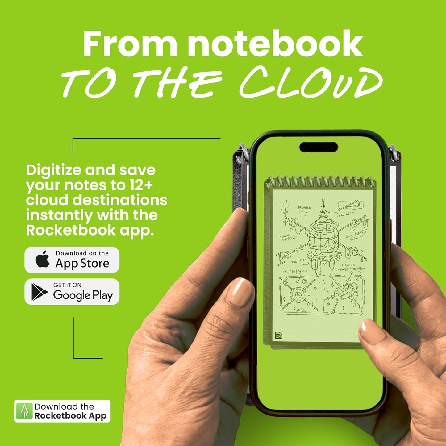 Rocketbook Mini Reusable Smart Notepad, Pocket Size Notebook 3.5x5.5, Pink - Dotted Pages, App-Connected, Erasable, Ideal for On-The-Go List Taking & Quick Notes Anywhere