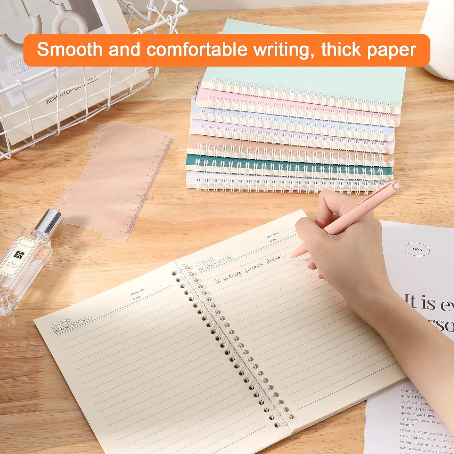 48 Pack A5 Spiral Notebooks College Ruled Spiral Notebooks Bulk Inches Lined Travel Writing Notebooks Journal Notepad for Office School Supplies, 50 Sheets 100 Pages, 8.3 x 5.5 Inches, Multicolor