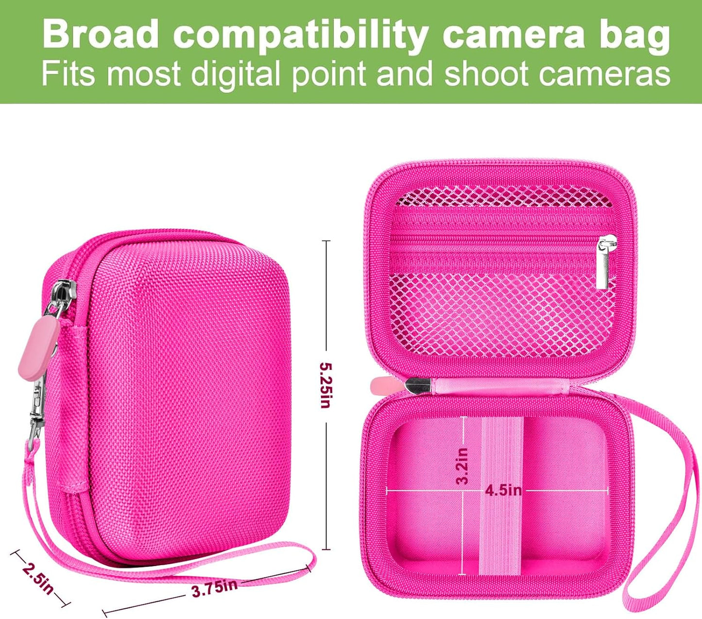 Digital Camera Case Compatible with VAHOIALD FHD 1080P/ for CAMKORY Digital Point and Shoot/for KODAK PIXPRO FZ45-BK 16MP Vlogging/for IWEUKJLO/for Nsoela, Holder for SD Card More- (Box Only)