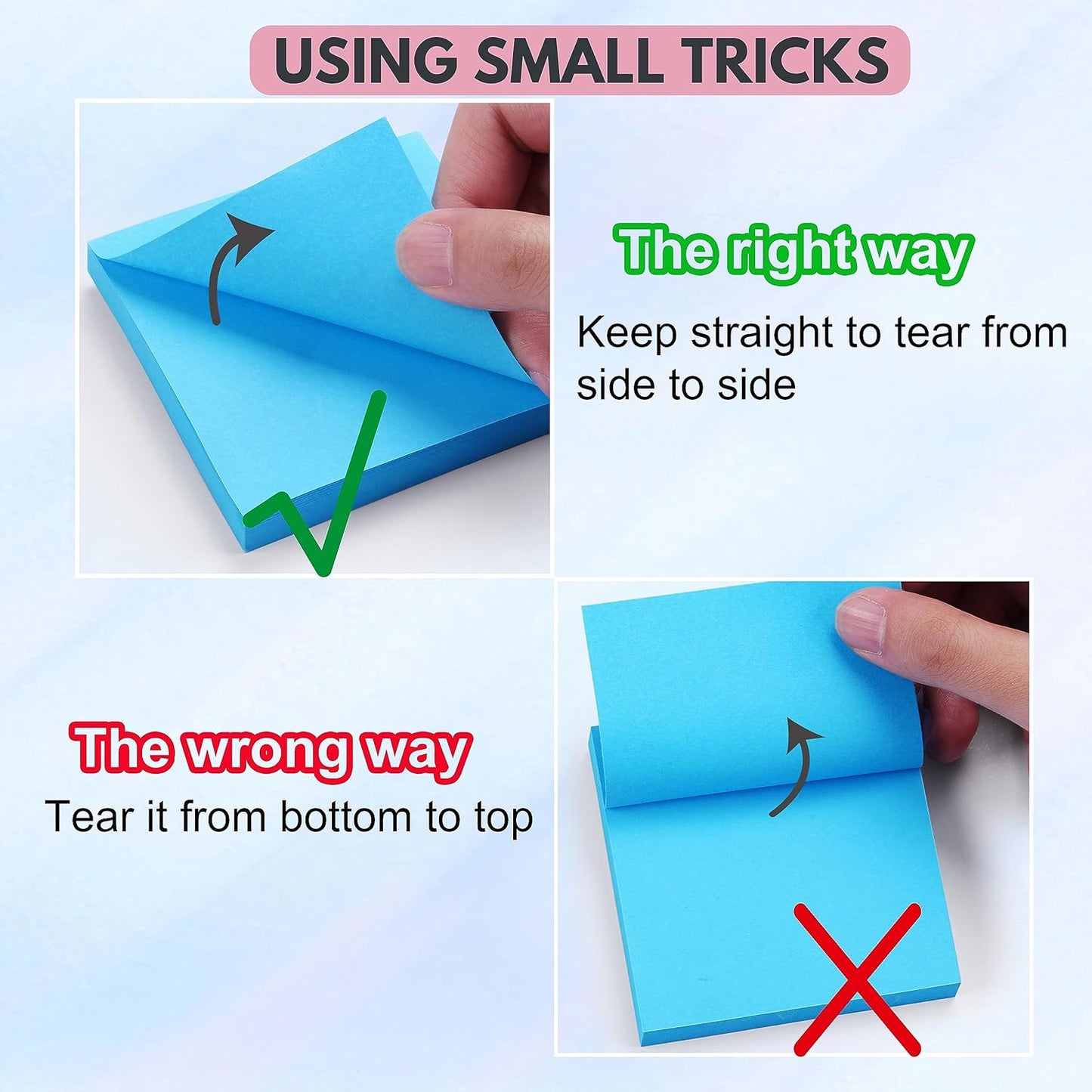 Sticky Notes 3 x 3 in, 60 Pads, 85 Sheets/Pad, 6 Bright Colors, Self-Stick Notes, Easy to Post for Home, Office, School