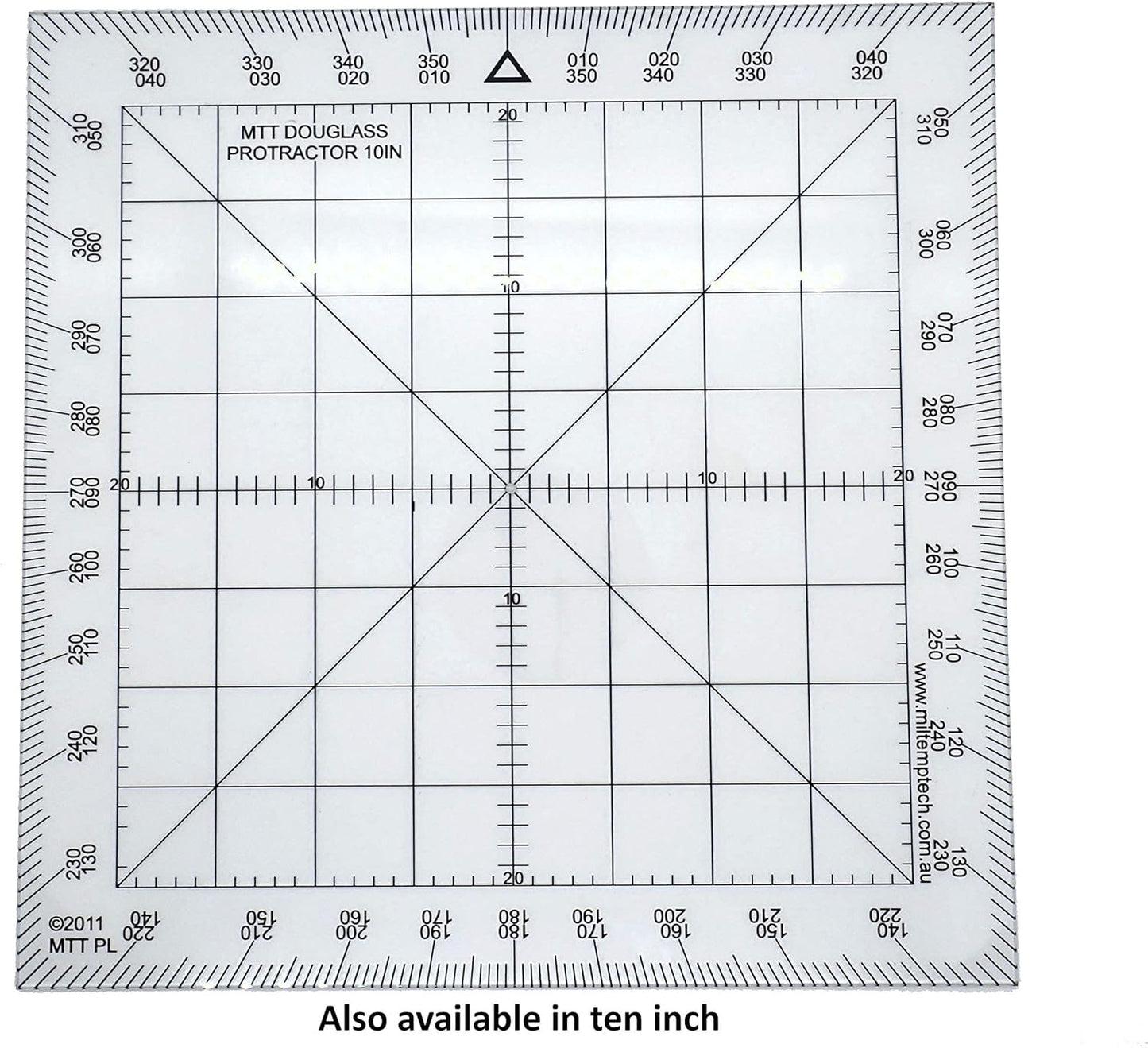 Douglas Protractor Graduated in Degrees for Angle Measurements and map Plotting for Outdoor, Marine or air Navigation, Hiking, Orienteering and Survival