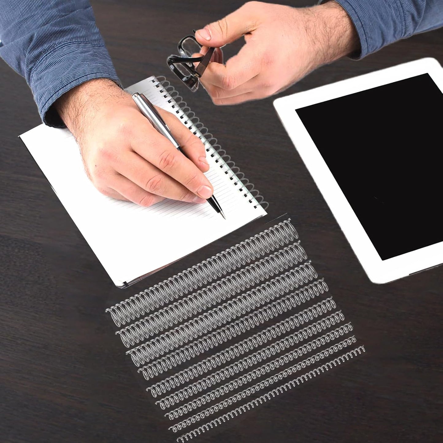 120 Pack Plastic Spiral Binding Coils Binder Binding Spirals Rings 8 Size Spiral Binding Wire Combs Spines Coils, 4:1 Pitch, 1/4 5/16 3/8 1/2 9/16 5/8 3/4 7/8 Inch (Transparent)