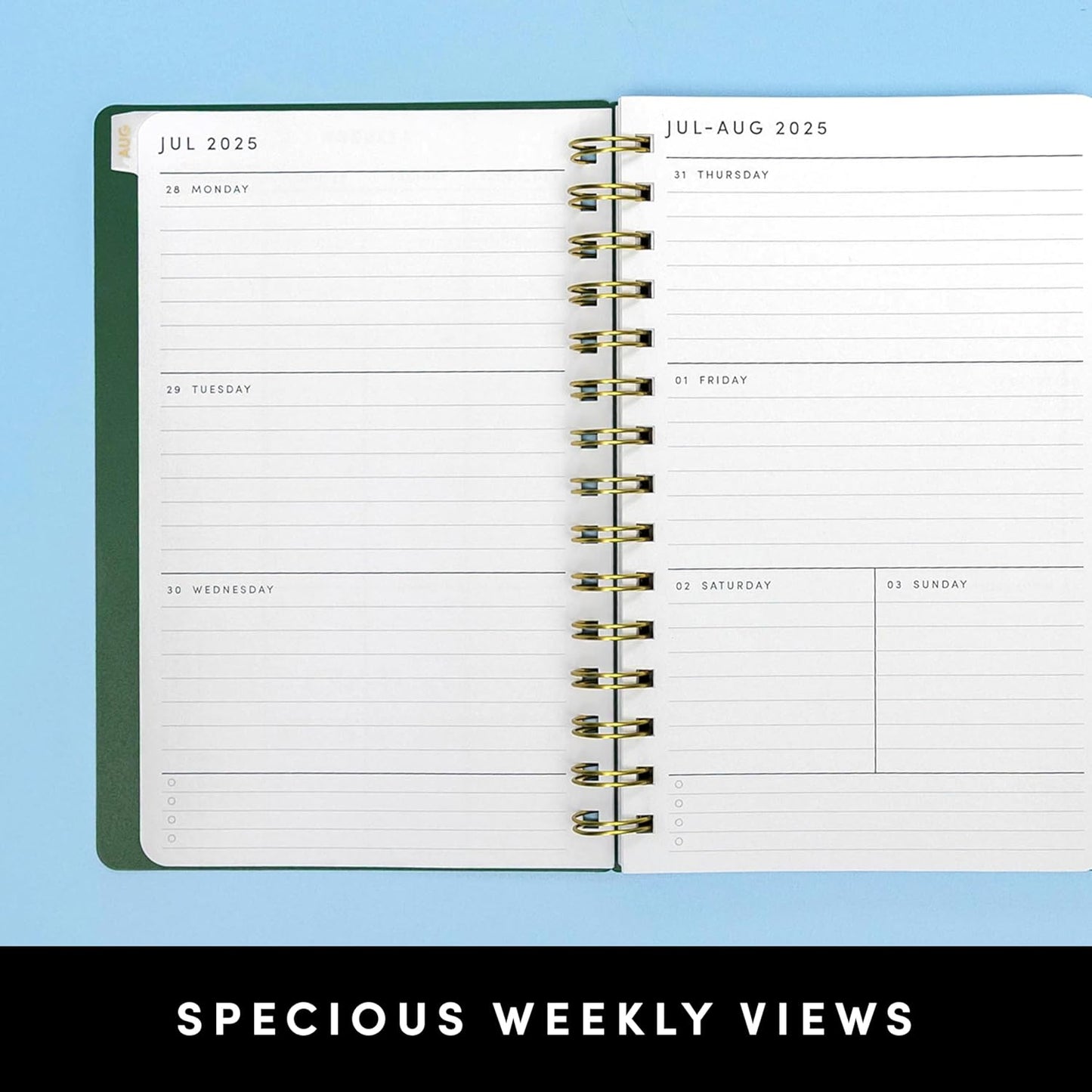 PAPERAGE 17 Month Academic Planner 2025-2026, Weekly & Monthly Spreads, August 2025 - December 2026, Small (5 in x 8 in), Sage