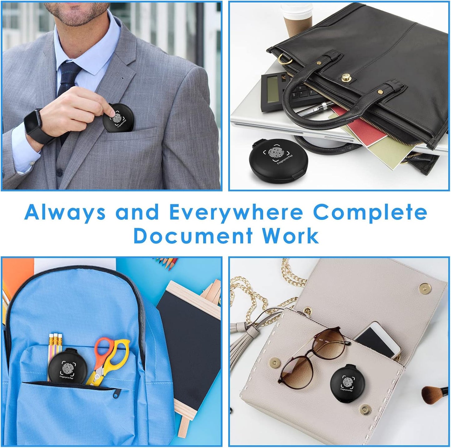 ERKOON 6 Pack Fingerprint Ink Pads, Thumbprint Ink Pad for Notary Supplies Identification Security ID Fingerprint Cards Law Enforcement Fingerprint (Red-1 Pack)