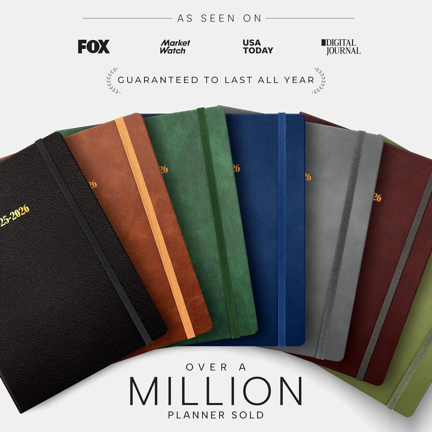 Ensight 2025-2026 HARDCOVER Leather Planner Weekly & Monthly - 6.5x8.5 Inches - Academic Planner Business Personal or Student - Pen Holder, Thick Paper, July 2025 - June 2026 (Black)