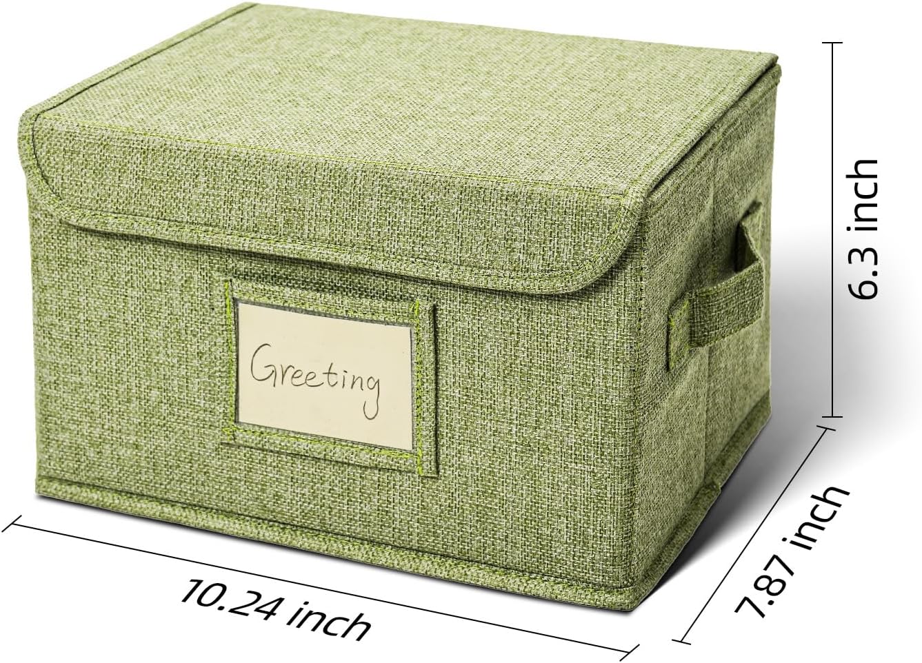 Vienrose Greeting Card Organizer Storage Box with 20 Removable Dividers, 84 Self-stick Labels, Perfect for Photos, Envelopes, Scrapbooking, Paper, Stickers Holder 2 Pack Grass Green