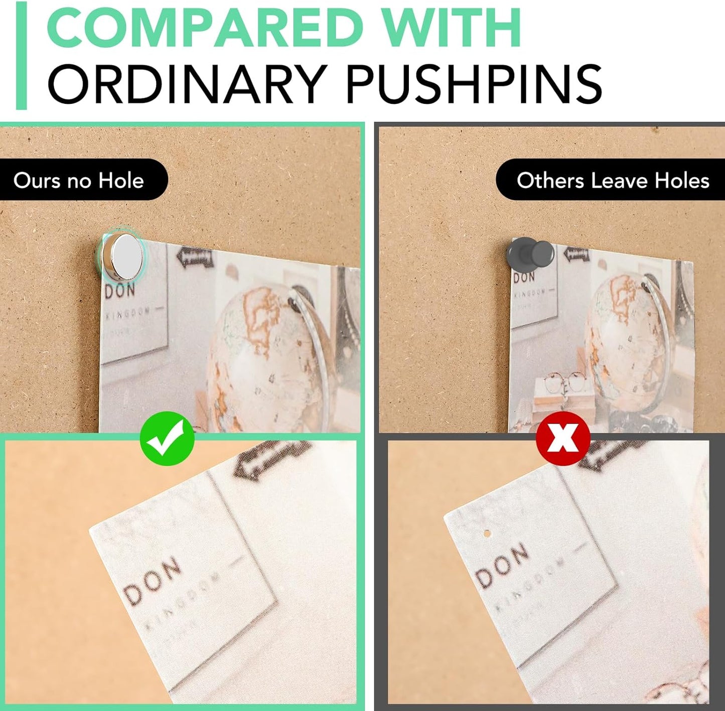 E BAVITE Magnetic Push Pins, 80 Sets Magnet Thumbtack for Wall Bulletin Board Strong Decorative Pushpins Clip for Map Picture Hanging Kit Poster Holder