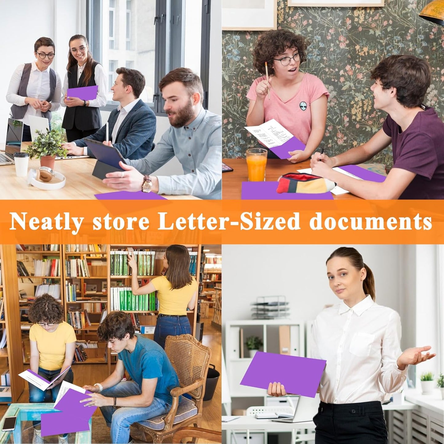 Two Pocket Folders,25 Pack Purple Folders with Pockets Fit Letter Size Paper,Thick Paper File Folder for School Office Business Home