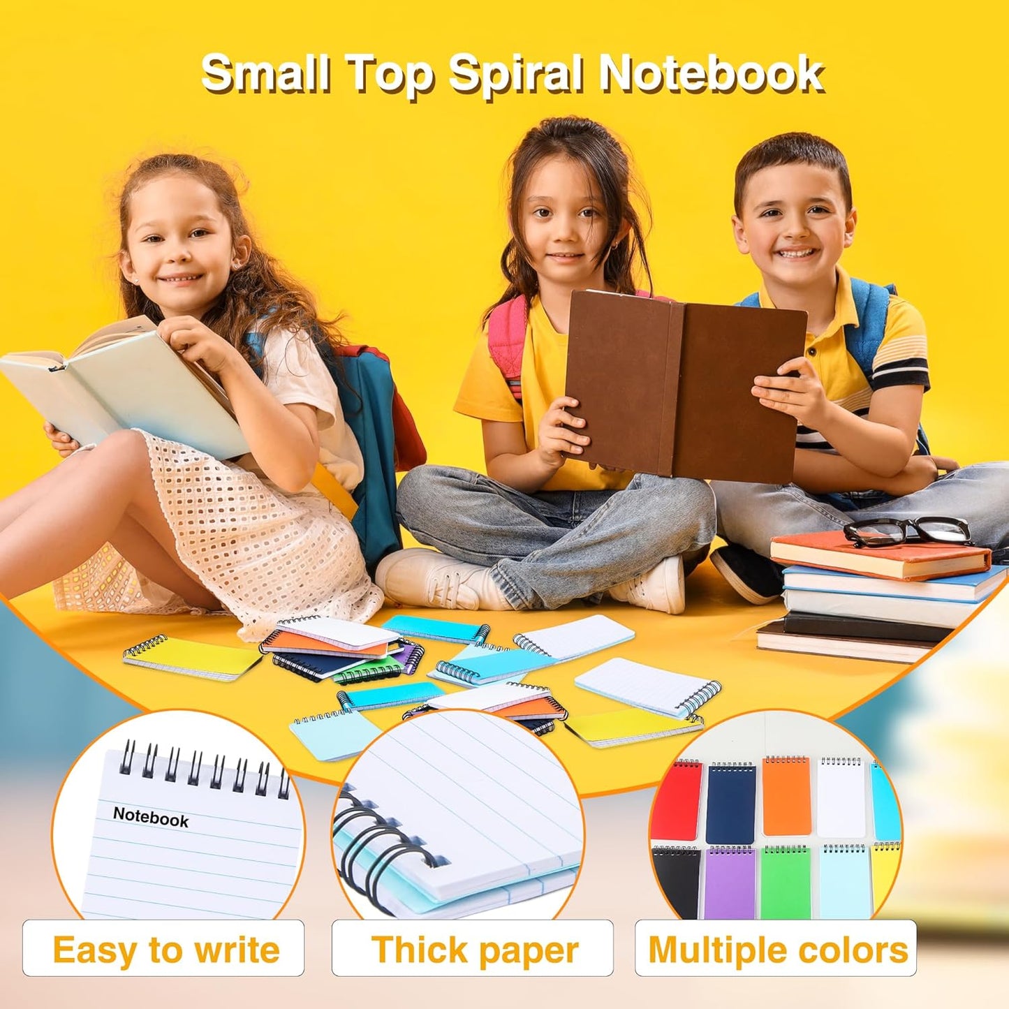 20 Pcs Pocket Notebook Spiral Steno Pads A7 Mini Notepads with Lined Pages for Kids Adults Outdoor Home Office School, 3 x 5 Inch