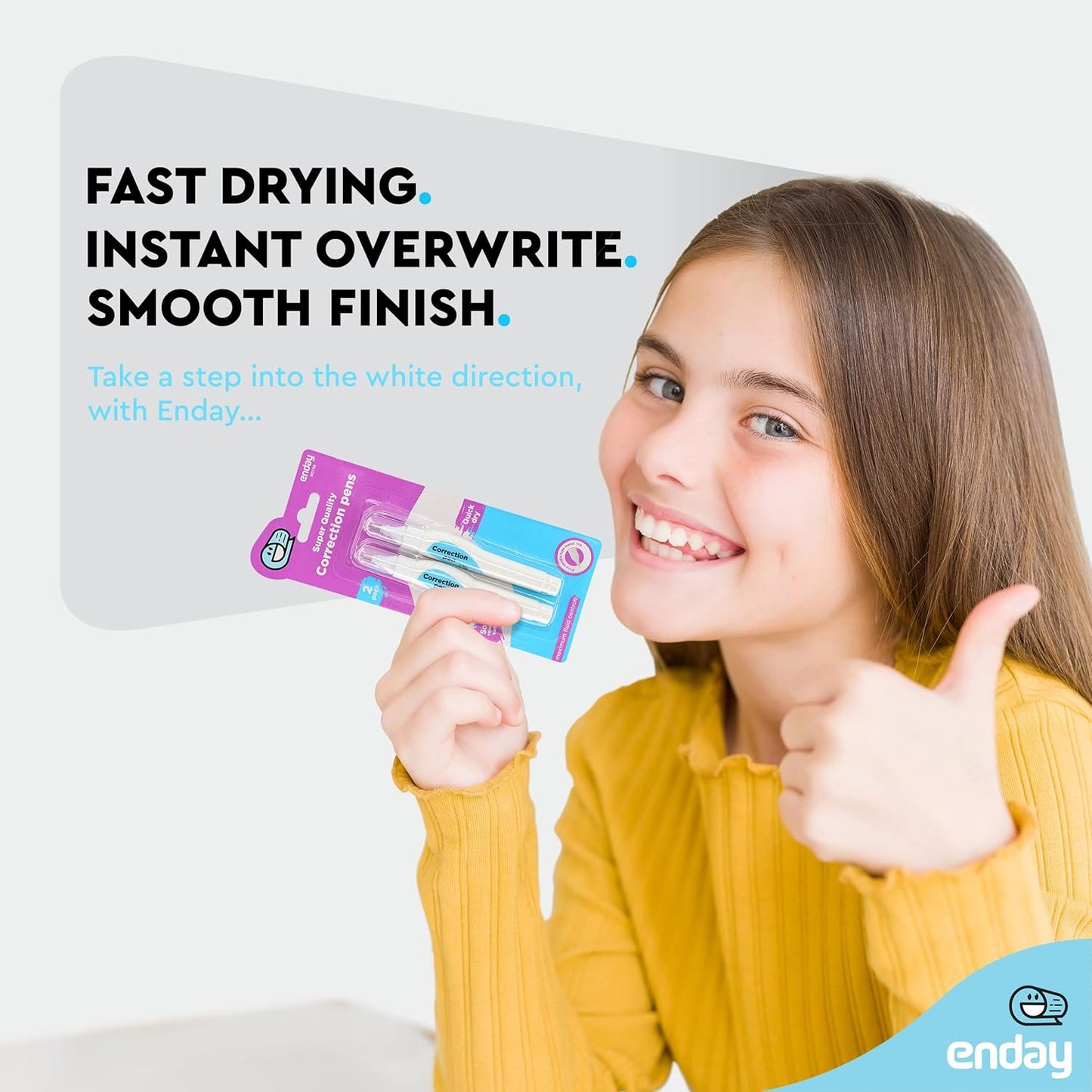 Correction Pen (4 Pack) White out pen - 0.2 Fl Oz (7 Ml) Metal Tip Whiteout Pen, White out pens by Enday