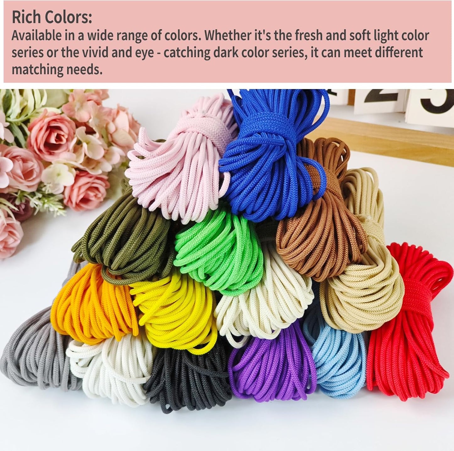 1/8 inch Non-Slip Elastic Band -3mm 15 Yards Soft Elastic Cord Stretch String Braided Thread for Sports Gear, DIY Crafts, Hair Bands, Shoelaces,Apparel Making & Camping Tie Down (Olive Green)