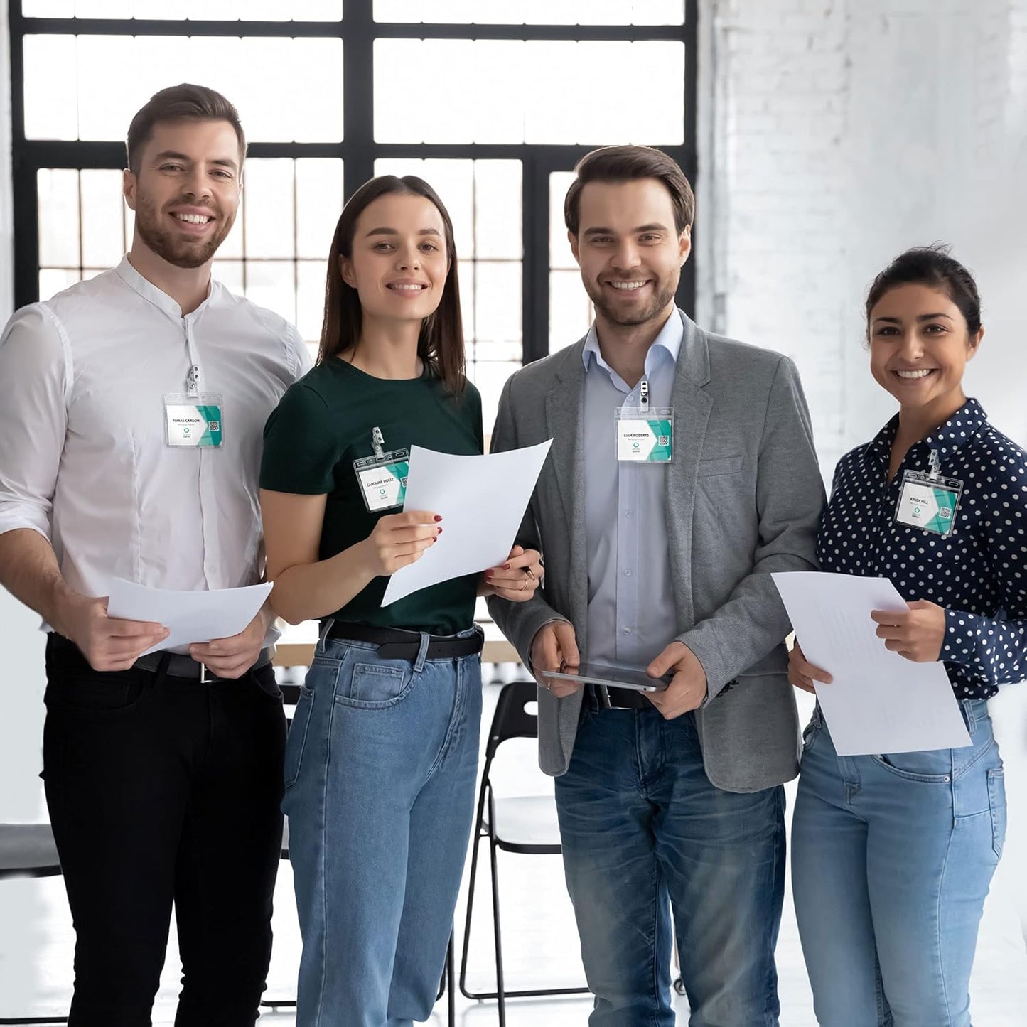 EcoEarth Horizontal Card Protector with Soft Edge (Large 4x3, 10 Pack) Clear Plastic Pouch for ID Name Badge Holders, Conference Nametag Sleeves, No Zipper for Quick and Easy Loading of Card Inserts