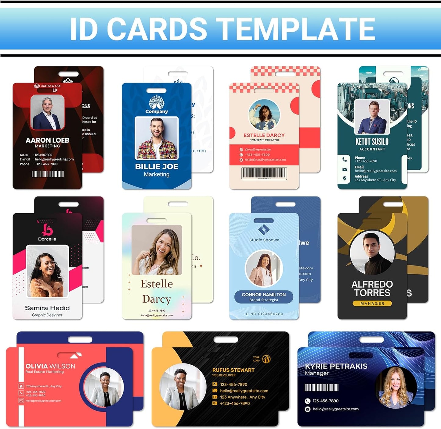 Custom Id Badge Custom Id Card Identification Badges Customizable Personalized Name Badge Customize Name Tag Photo Logo Employee Work Office Volunteer Customized Personal (Vertical-13)