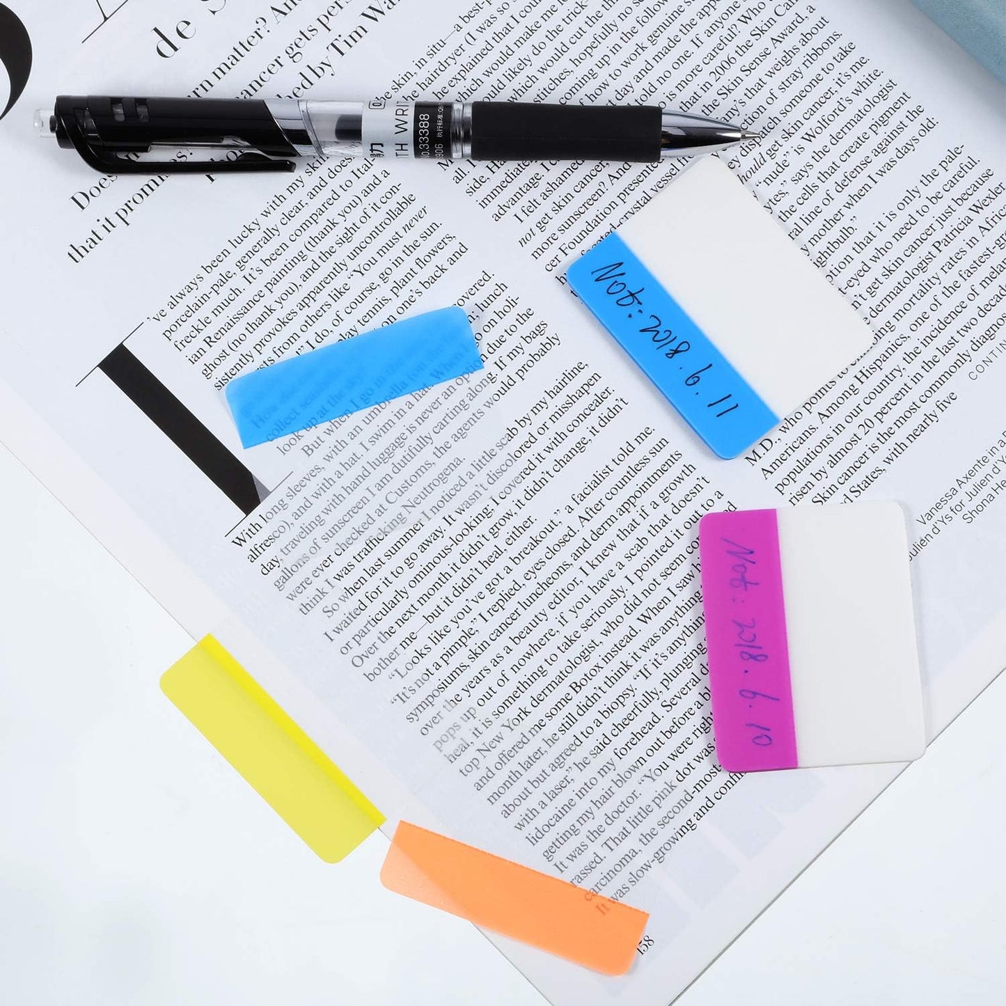 JOVITEC 400 Pieces 20 Sets Sticky Index Tabs 2 Inch Colored File Folder Tabs Flags Writable and Repositionable Labels for Pages or Book Markers, Reading Notes, Classify Files(400 Pieces,Style A)