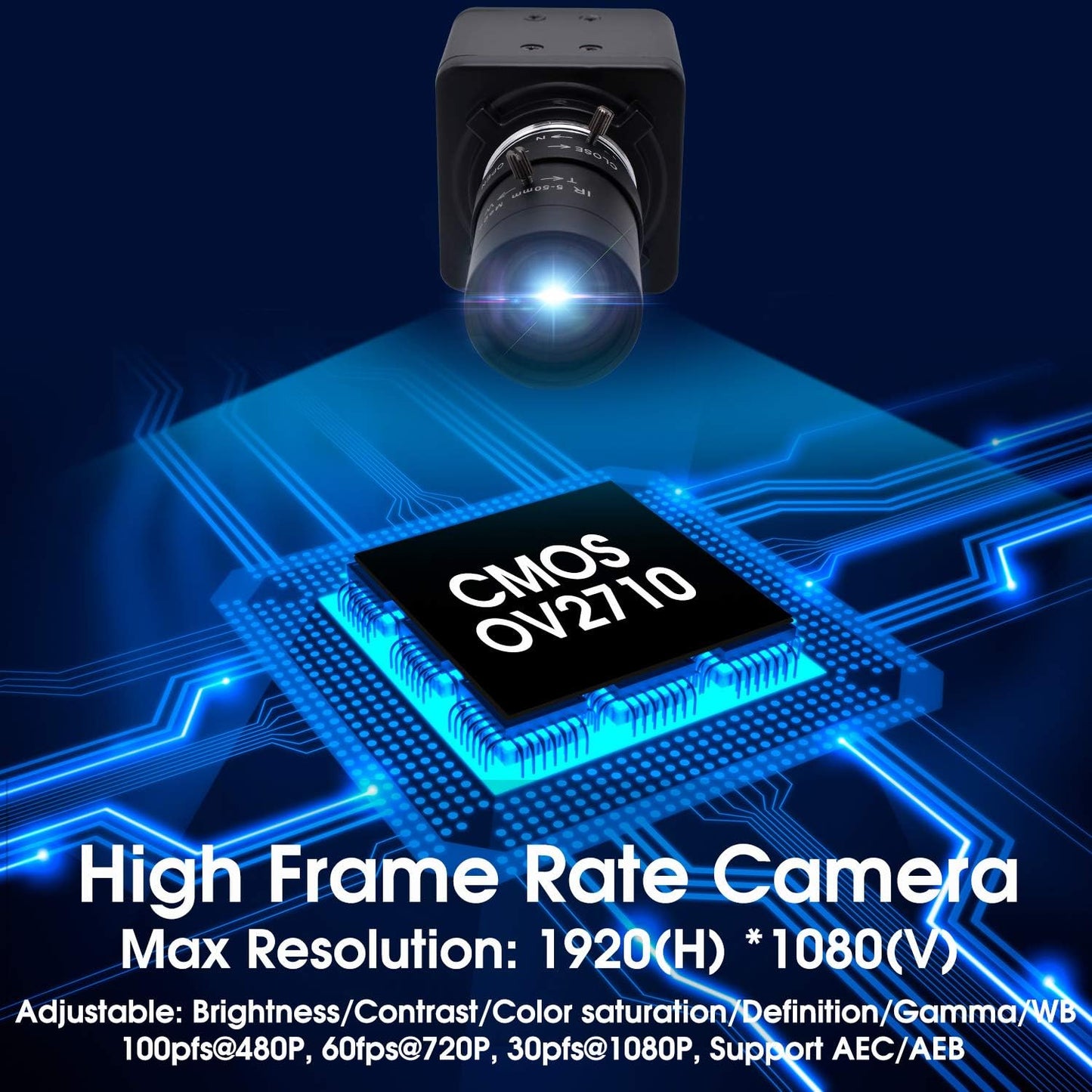 SVPRO HD USB Camera 1080P with 5-50mm Zoom Lens,10X Optical Zoom USB Web Camera Manual Focus with CMOS OV2710 Sensor,High Speed 100fps/60pfs/30fps Video Camera for PC Computer,Laptop