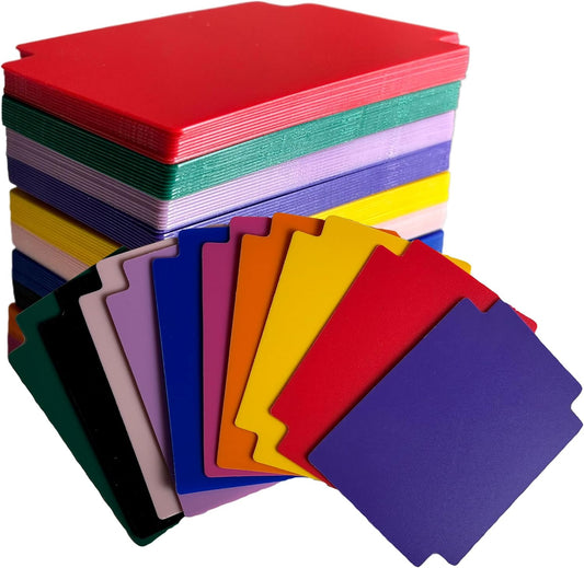 100PCS Trading Card Dividers, 2.7 x 3.8 Inches, 10 Colors, Premium Plastic Card Separator for Sports Game