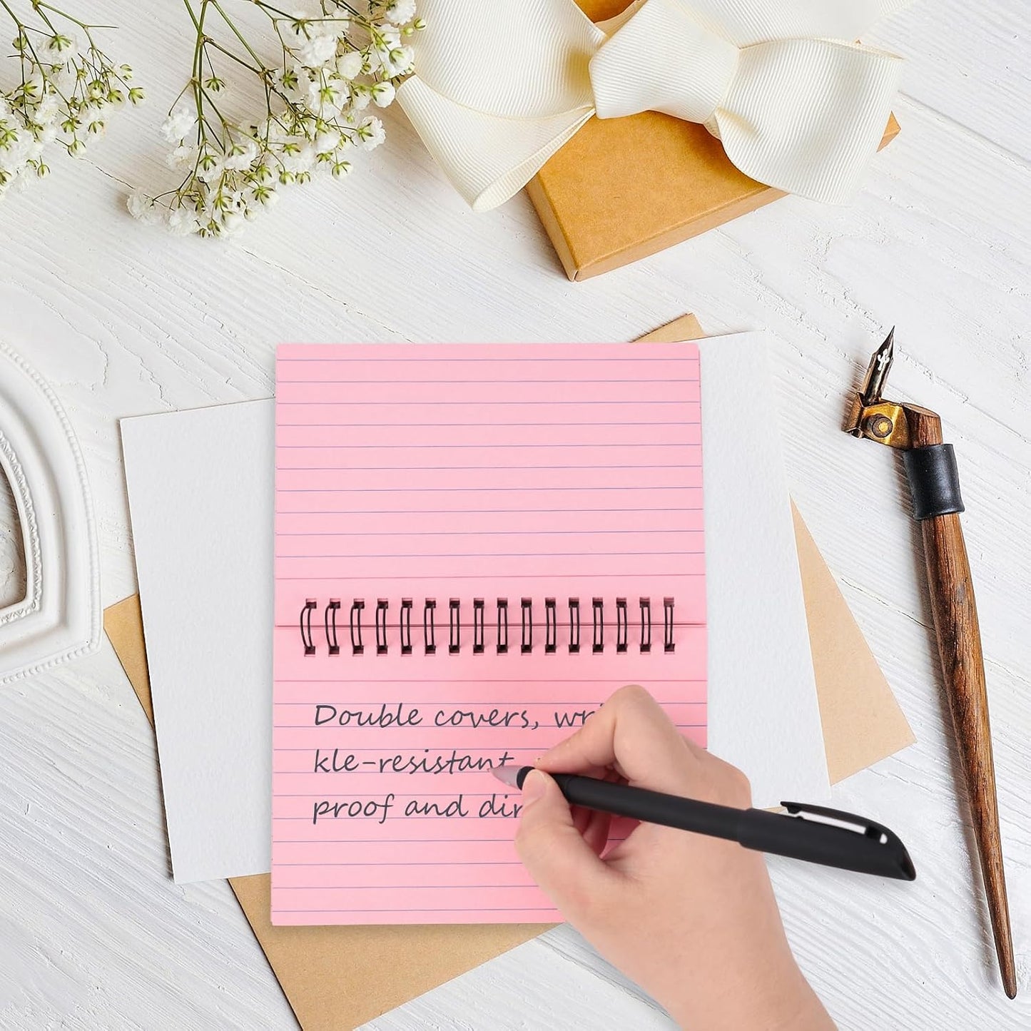 Koogel 400PCS Index Cards with Rings, 4x6 Colored Ruled Index Cards with Waterproof Covers for Back to School, Flashcard Recipe Note Card for Studying Nursing School College Essentials, 4 Colors